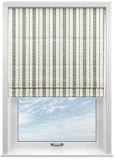 Laurel Stripe, Warm Grey - Twist&Fit Roman Blind
